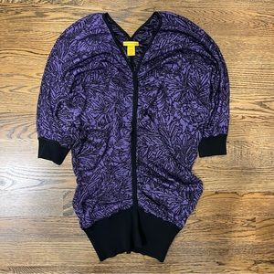 Catherine Malandrino Printed Tunic Ruched Sweater